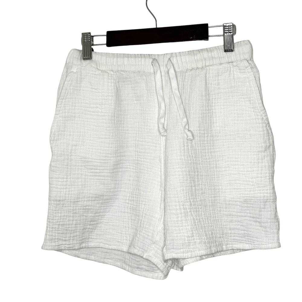 Wilfred Free white slubbed cotton sail shorts